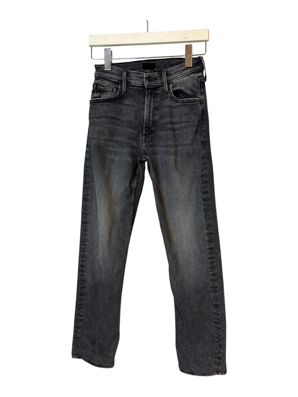 MOTHER Jeans The Mid Rise Rider Skimp  Women's  Size 26 Gray Distressed